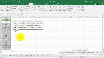 How to sort data with merged cells in Excel