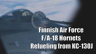 Finnish F/A-18 Hornet Refueling From US Marine Corps KC-130J at Arctic Circle - Cold Response 26