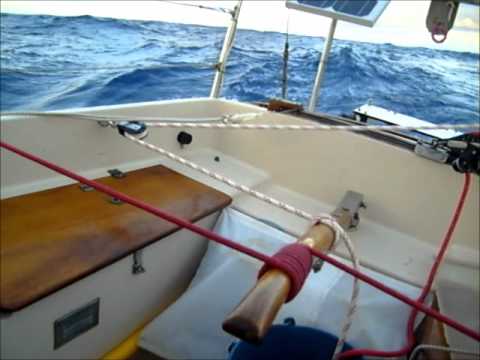 Teak and bungee - Sailboat self steering tiller lock Doovi
