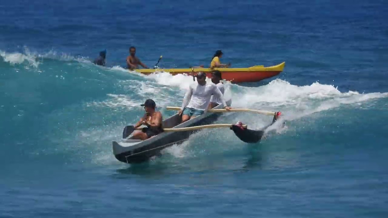 Canoe Surfing Kona, Hawaii YouTube