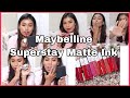 Maybelline Superstay Matte Ink Swatches & Review | India | Medium/Tan/Dusky Skin Tone