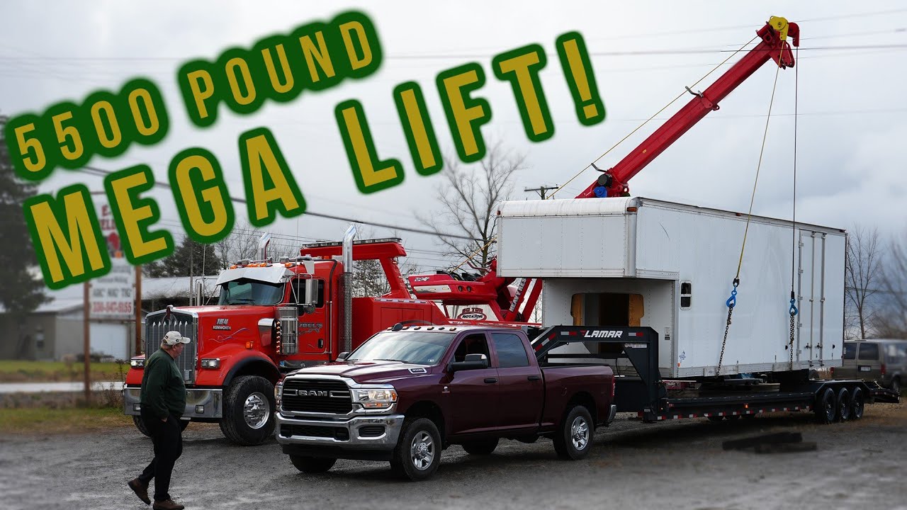 Mega Movers Crane Loading a Massive 5500 lb Moving Truck Body onto a