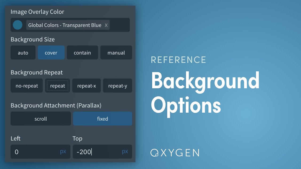 Styling Backgrounds Oxygen The Visual Site Builder For Wordpress