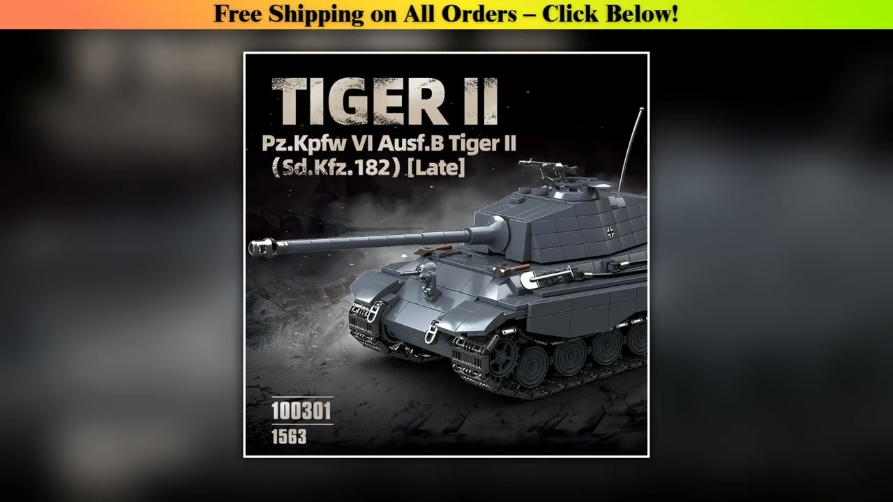 The King Tiger Heavy Tank Sd.Kfz. 182 World War II building blocks black tiger tracked armored car