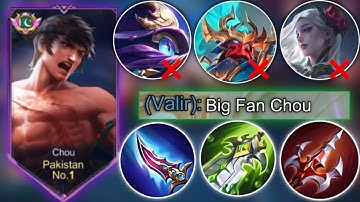 Chou Vs Meta Hero’s = 🔥 | Mlbb Chou Best Build To Become Mythical Immortal #mlbb #topchou