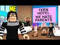 I Found A TEENAGERS Only Hotel.. Owners Made Them SCAM Parents! (Roblox Bloxburg)