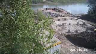 http://edmonton.ca/rivervalleyprojects Time-lapse video from February to May 2015 showing south bank construction of the 