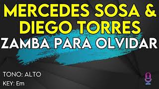 Video thumbnail of "Mercedes Sosa & Diego Torres - Zamba Para Olvidar - karaoke Instrumental - Alto"