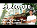 3 Storey Landed Corner Terrace 5297sf ($600psf) D28 Sunrise Avenue Selling Singapore Home Tour Ep.82