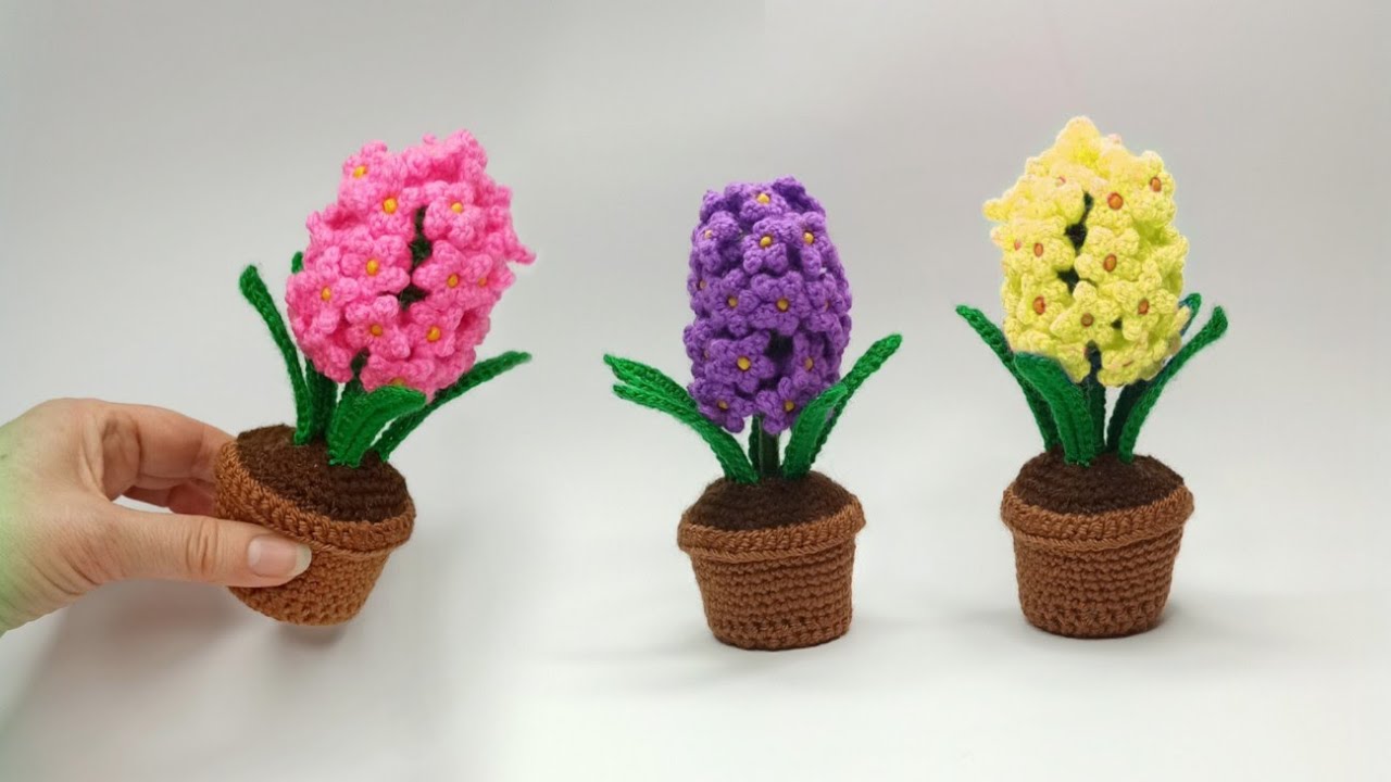 🌸Супер идея для подарка !!🌸Подпишись🌸 Научу вязать Красивые Цветы Гиацинты крючком🌸