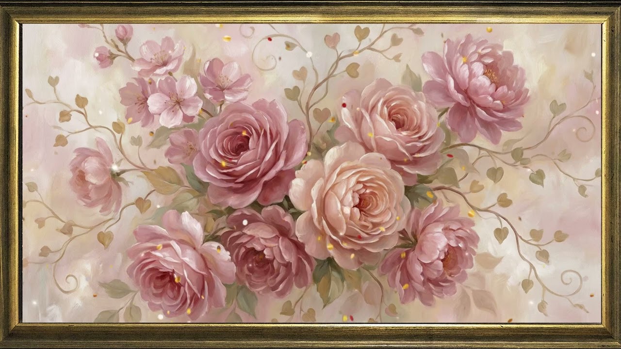 Vantage Pink flower Frame TV 4 K | Screensaver TV Art💞🌼