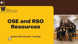 RSO Advisor Training Modules: OSE and RSO Resources