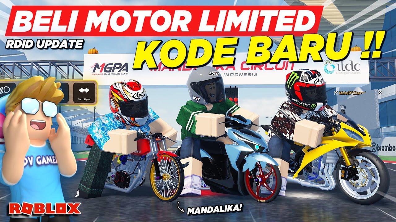 BELI MOTOR DRAG LIMITED MODIF KE SIRKUIT MANDALIKA DAN KODE REDEEM BARU !! RDID UPDATE - Roblox