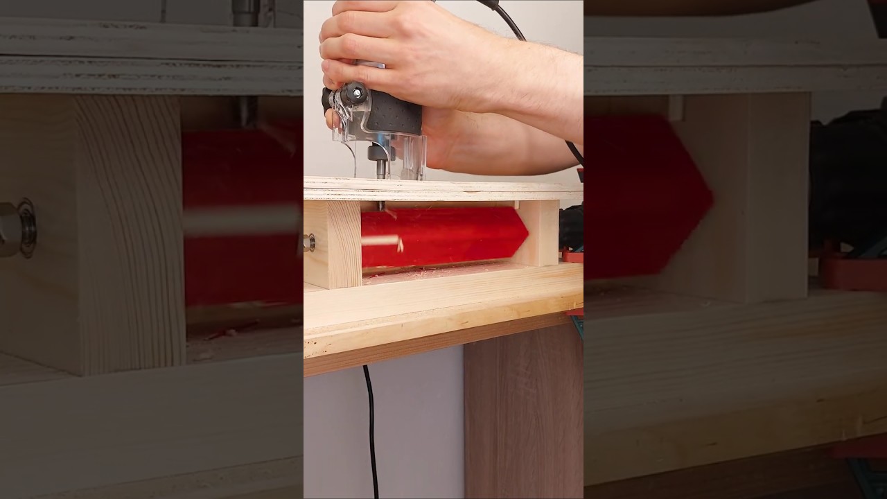Turning Wood Using a Router Jig! 🛠️ #diy #woodworking #shorts