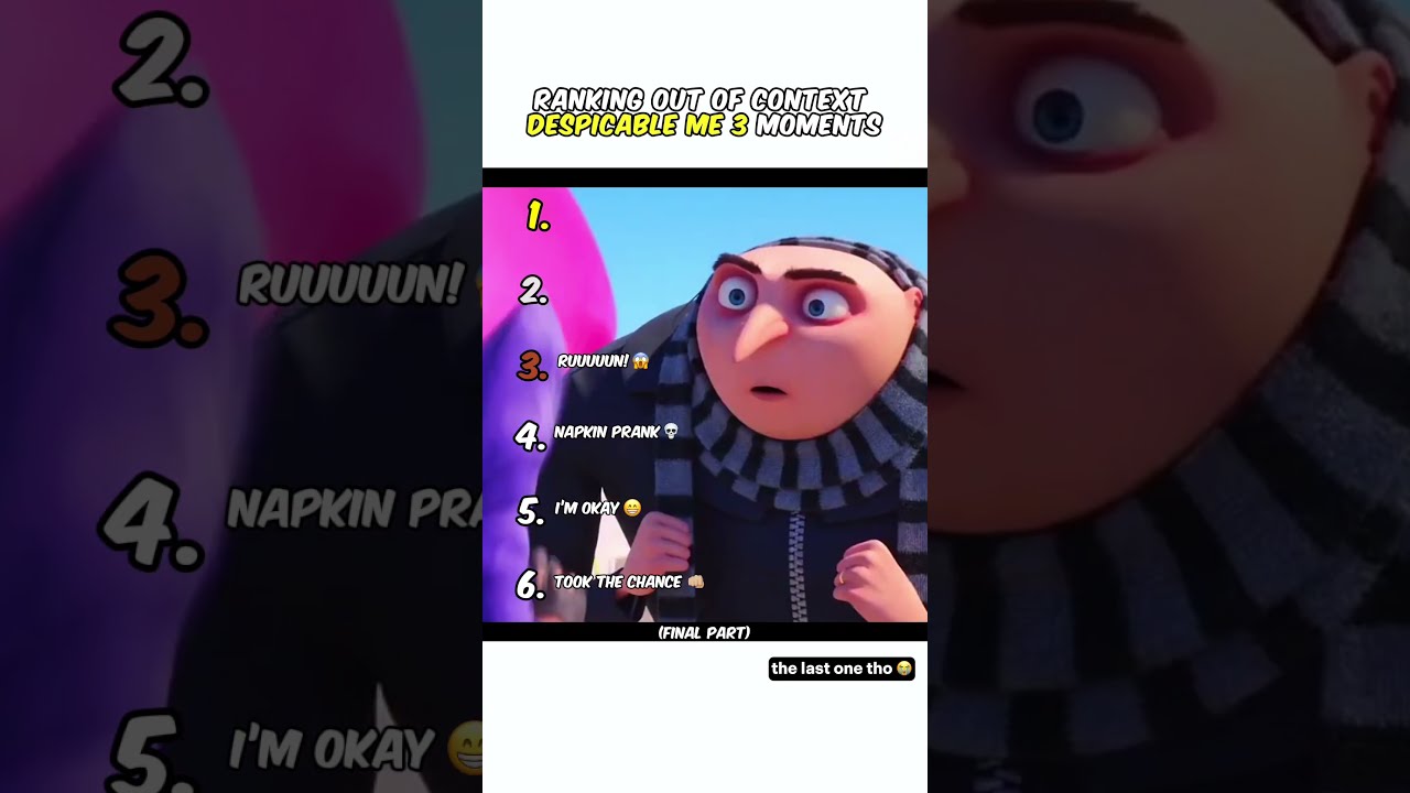 Ranking Despicable Me 3 Moments 