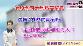 熊麗萍—股動萍台：港股有兩大焦點要留意 ；內銀/ 內險買賣策略 ；平台科技股上升阻力大？騰訊/網易…  （13/6/2026）