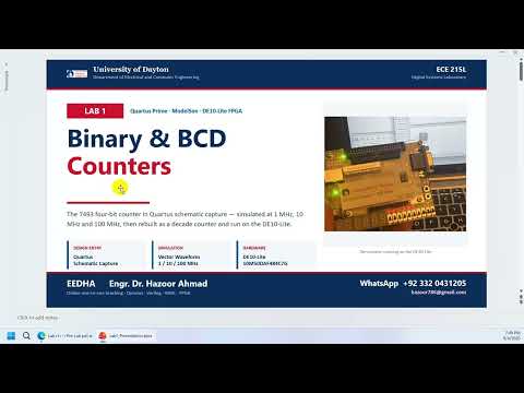 Binary & BCD Counters on FPGA | 7493 in Quartus + DE10-Lite (ECE 215L Lab 1)