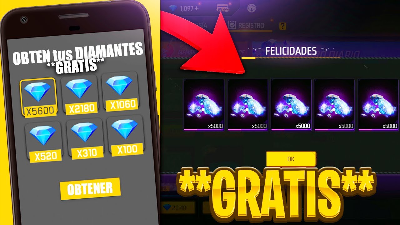👉Esta APP te REGALA +100,000 DIAMANTES **GRATIS** en FREE FIRE