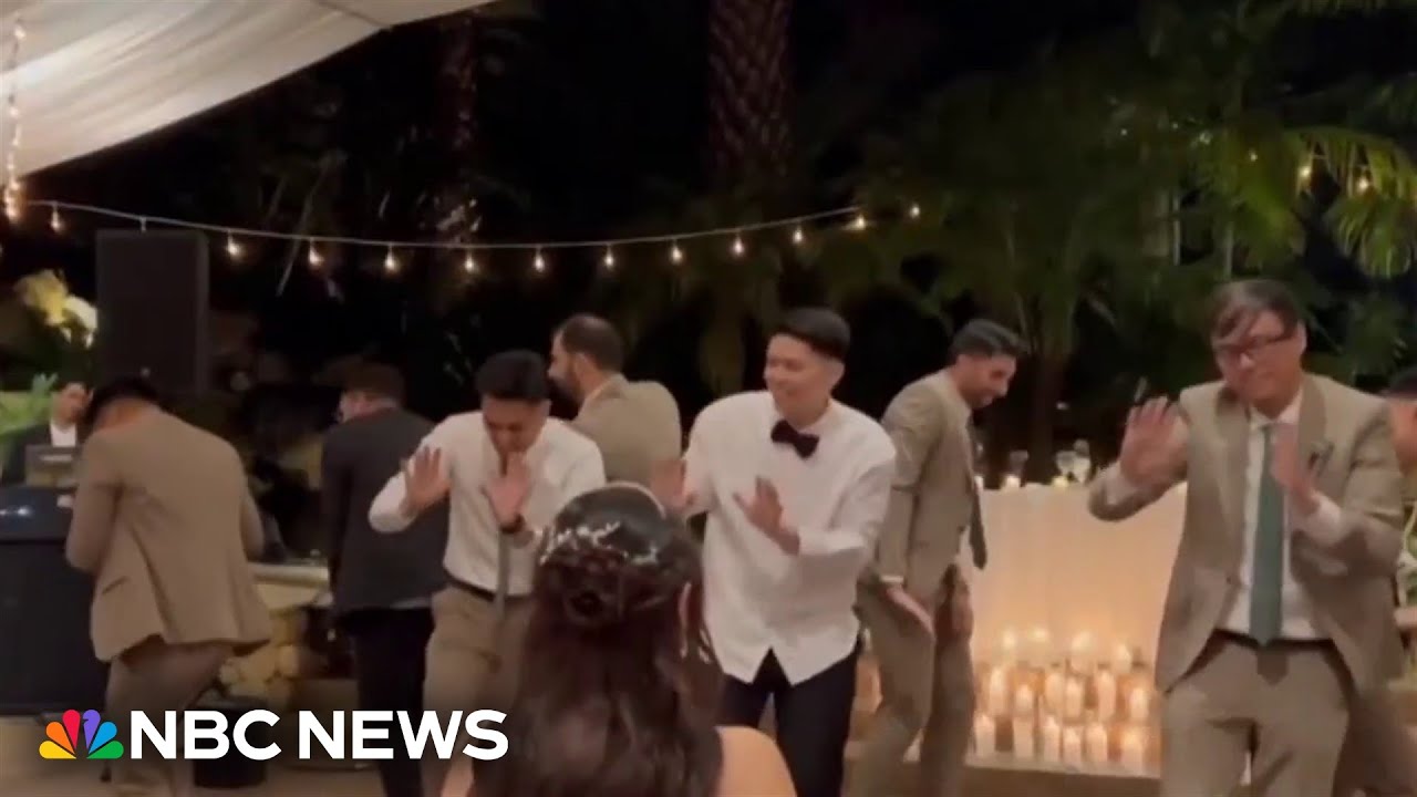 Groomsmen spend months preparing for surprise wedding dance Groomsmen spend months preparing for surprise wedding dance