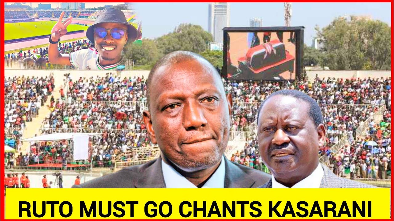 DRAMA! Ruto must go chants in Kasarani stadium today, Ruto heckled and chased in Kasarani stadium 