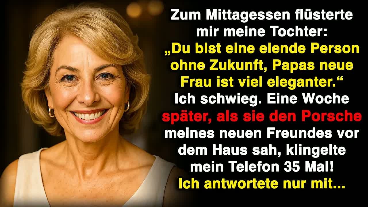 Beim Mittagessen flüsterte meine Tochter： „Du hast keine Zukunft, Papas neue Frau ist eleganter!