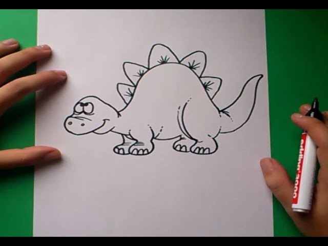 Como dibujar un dinosaurio paso a paso 5 | How to draw a dinosaur 5 -  YouTube