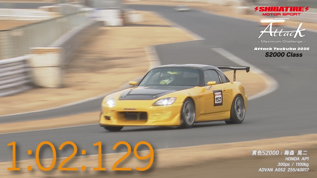 Shibatire presents Attack Tsukuba 2026：黄色S2000/梅森 晃二[HONDA