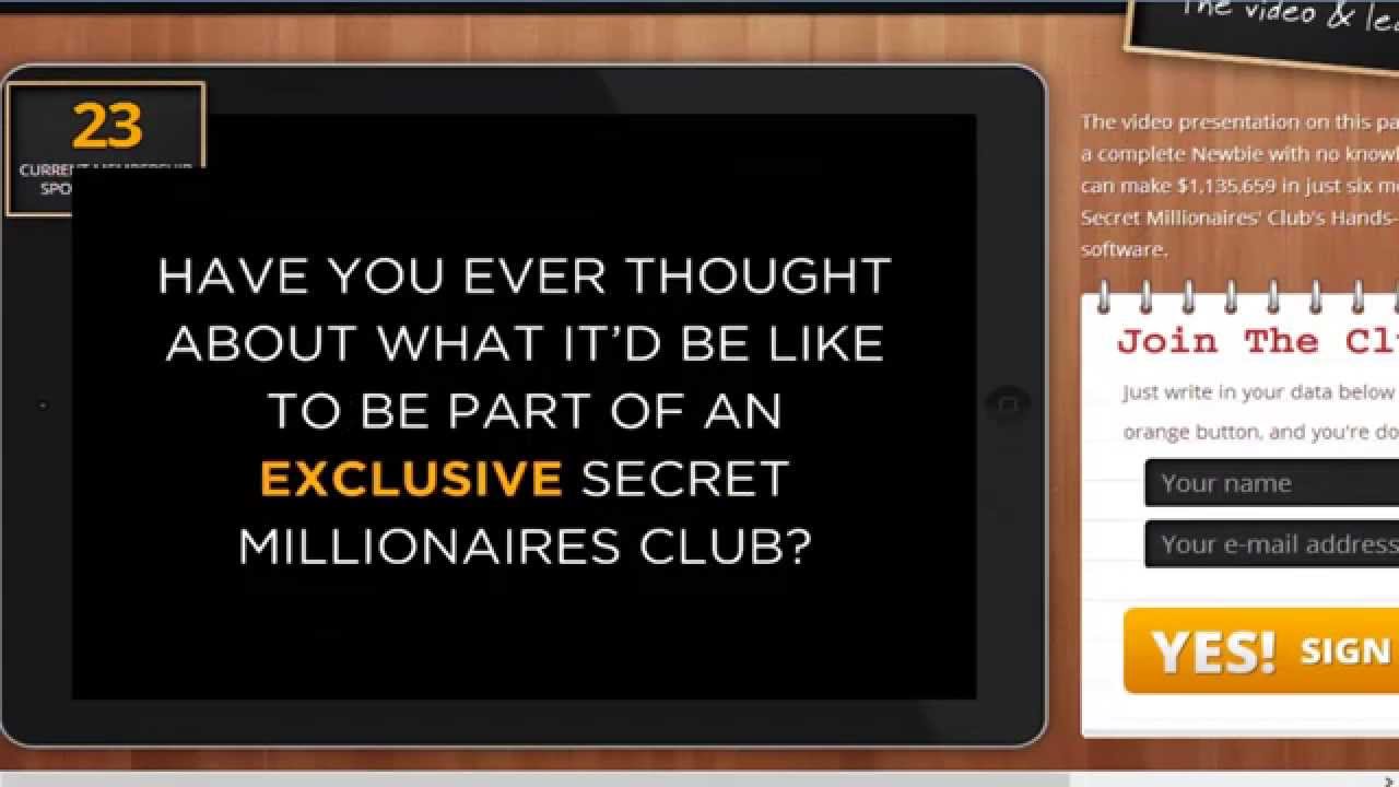Secret Millionaires' Club, make money online