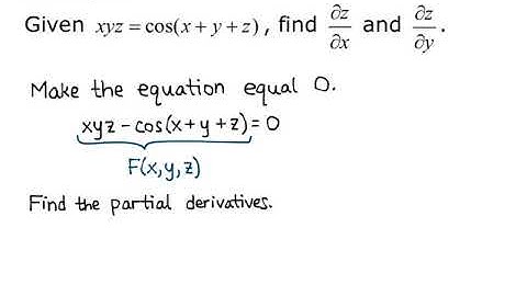 Section 13.4 Implicit Differentiation with 3 Variables