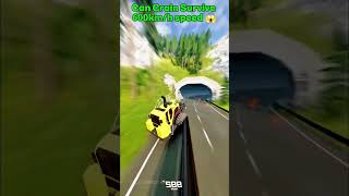 Can a Giant Crane Survive 600 KM/H Speed? 😱Extreme Crash Test #shorts #trending #gaming #crashdrive