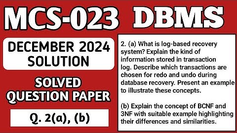 P3- 2(a), (b) | MCS23 Dec 2024 Solution | MCS 023 Solved Question Paper | Mcs023 Important Questions