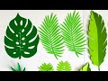 Como hacer hojas tropicales en cartulina/sin moldes super fáciles