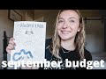 budget with me | september 2021 | new finance goals, debt free journey