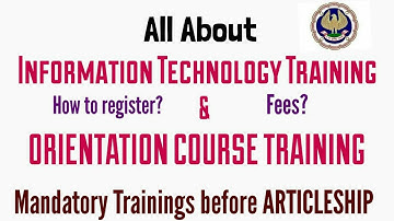 All About IT & OT Trainings | Mandatory Trainings to be completed before ARTICLESHIP as per ICAI