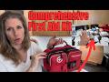 First Aid Kit for Home or Travel. Large Professional Waterproof Compact Labeled. Shoulder Strap.