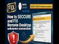 Fix Remote Desktop "Unknown Remote Connection" Warning in Windows (100% Working)