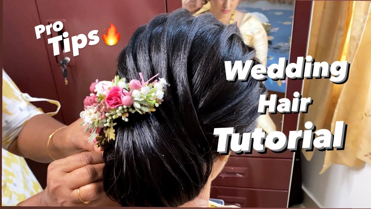 Kerala christian wedding hairstyle tutorial - YouTube