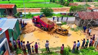 Techniques for filling ponds near homes and using earthmoving machinery