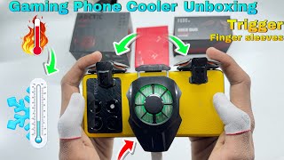 Vero forza cooler for gaming phone, vero forza gaming trigger, and gaming finger sleeves unboxing