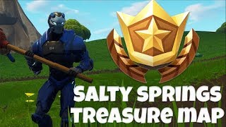 SALTY SPRINGS TREASURE MAP SOLVED! "Follow The Treasure Map Found In Salty Springs" Fortnite Guide