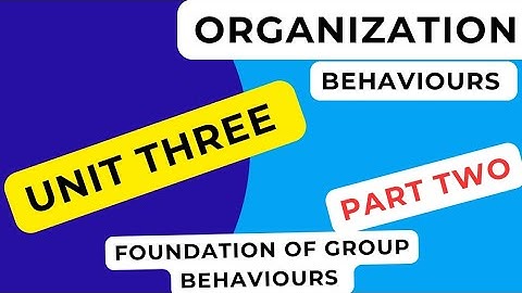 Organization Behaviours Unit Three Part Two