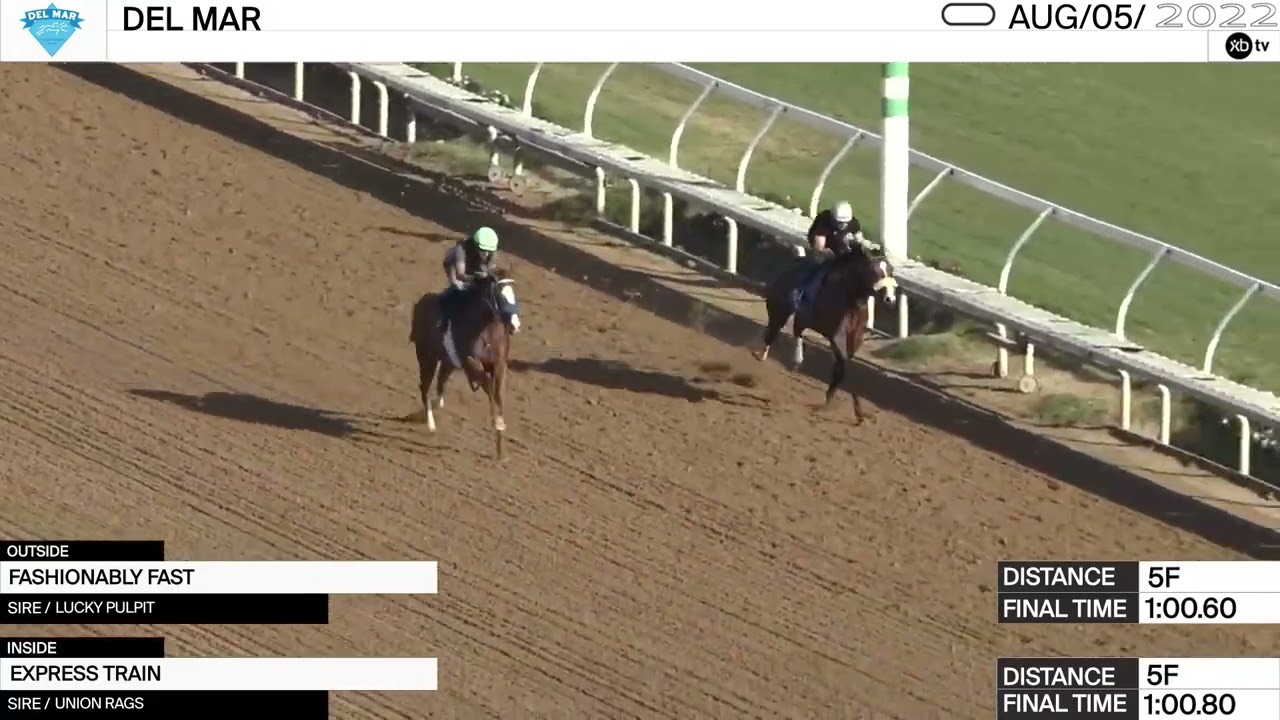 Work of the Day at Del Mar: Fashionably Fast and Express Train worked 5 Furlongs on August 5th, 2022