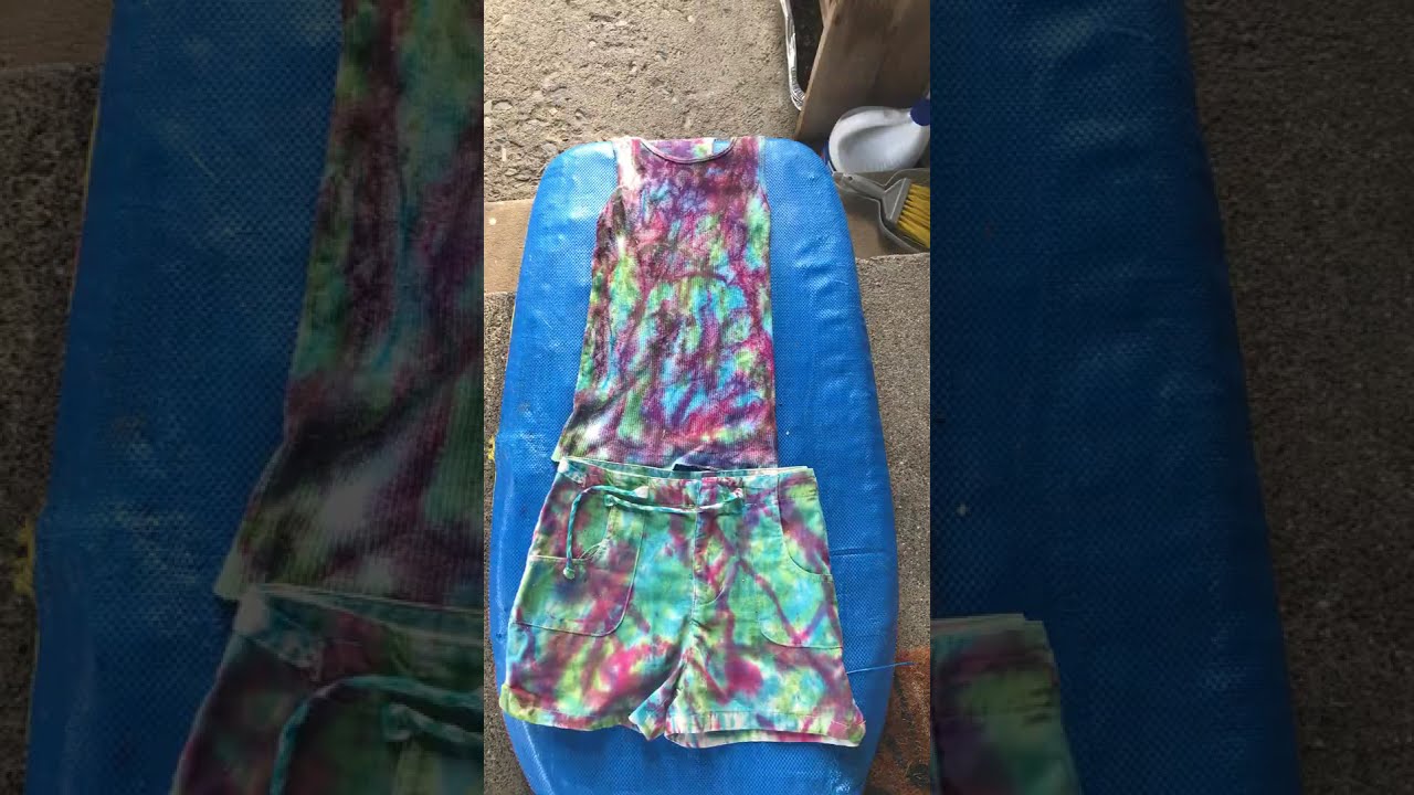 Tie-died pants and shirt done 