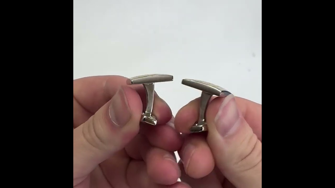 Cufflinks Sun Stone Color Yellow with Silver Trim Cuff Links 