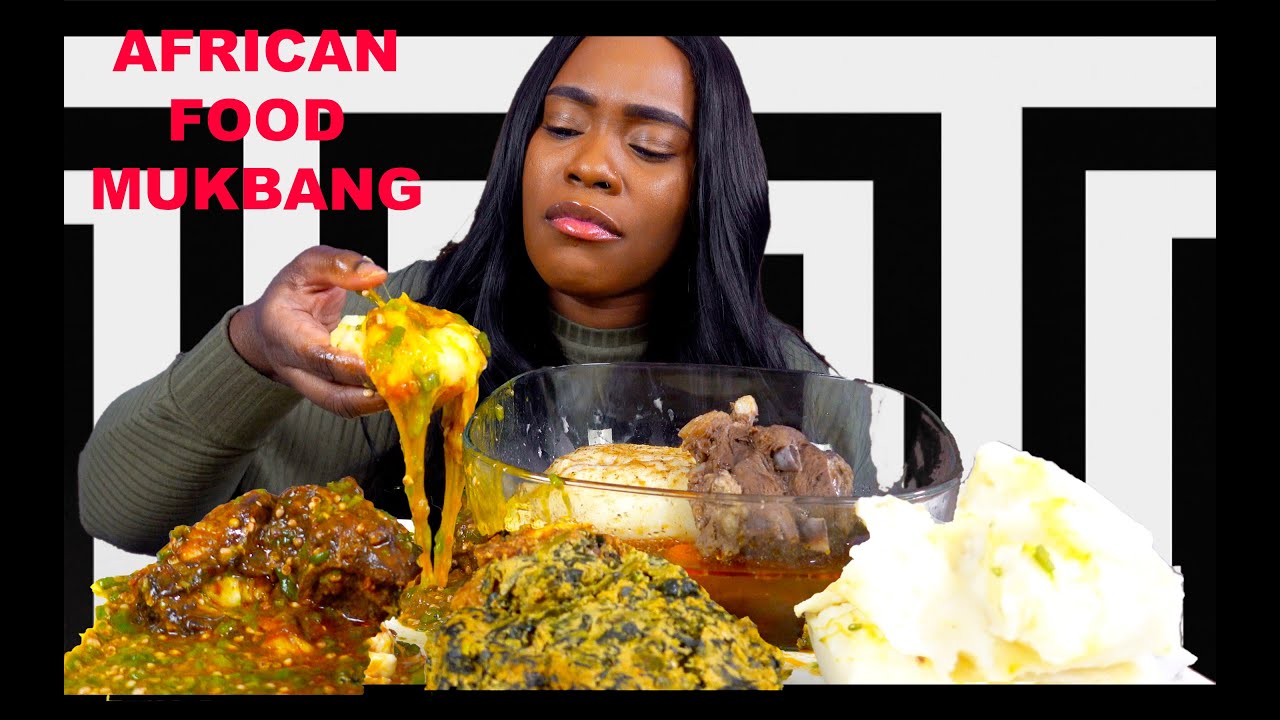 MUKBANG FUFU MUKBANG AFRICAN FOOD NIGERIAN FOOD EGUS I OKRA STEW 