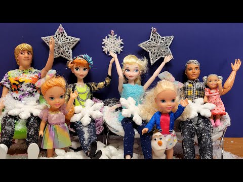 New year 2024 ! Elsa &amp; Anna toddlers - surprise guest - musical chairs game - Barbie dolls