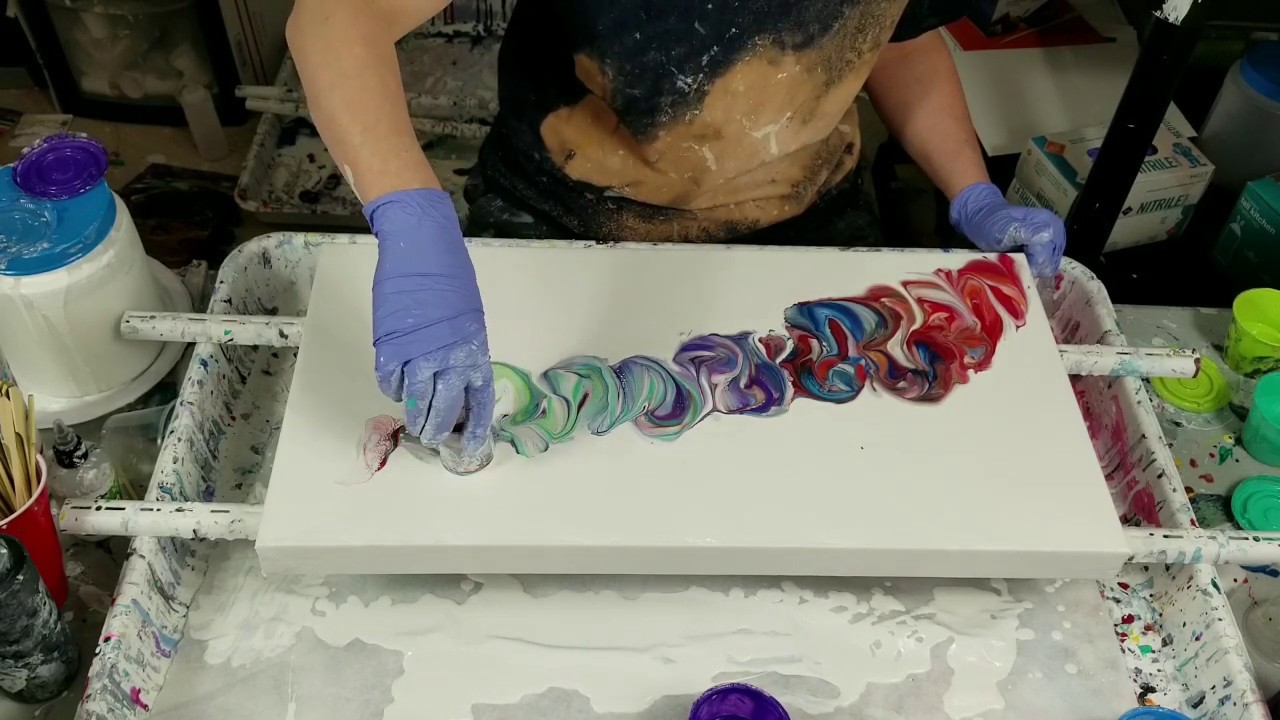 (548) open cup twist and swirl acrylic pour - YouTube