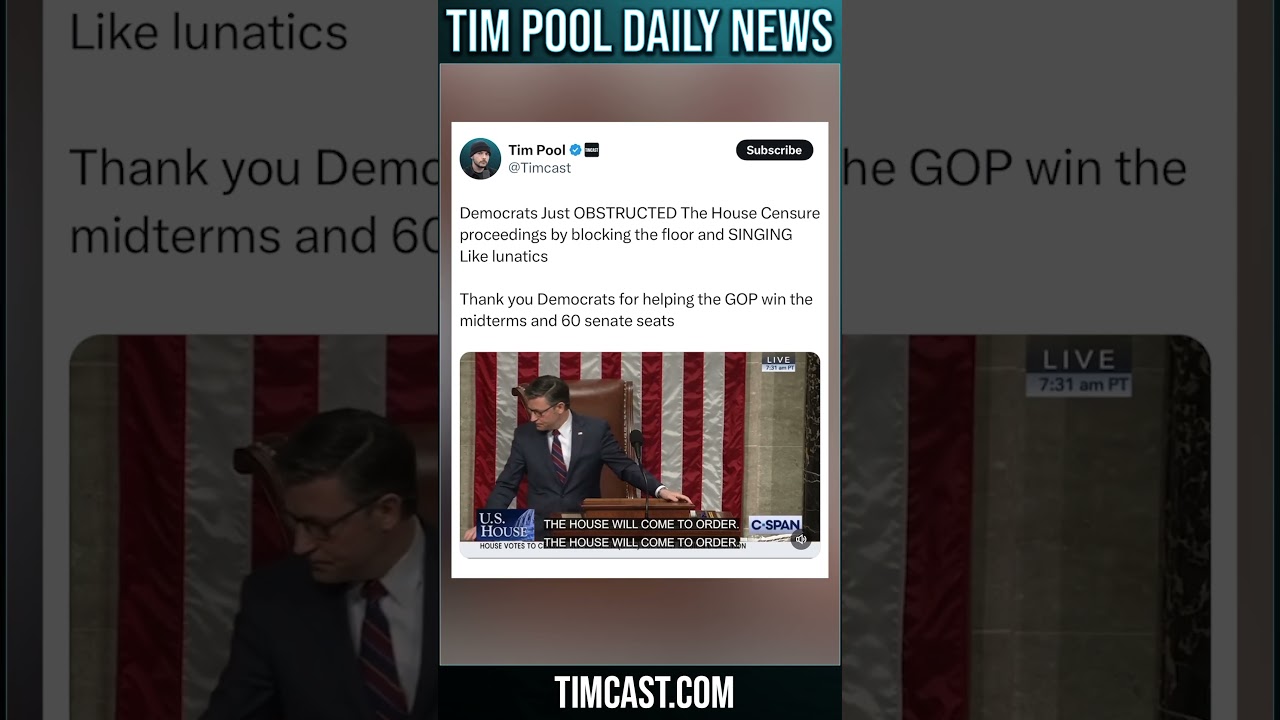 Dems Just OBSTRUCTED The House Censure Proceedings by Blocking The Floor and Singing Like Lunatics