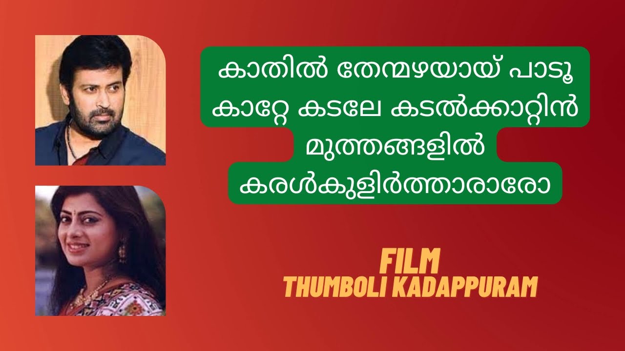 Kaathil Then Mazhayayi Malayalam Song Karaoke With Lyrics   Thumboli Kadappuram