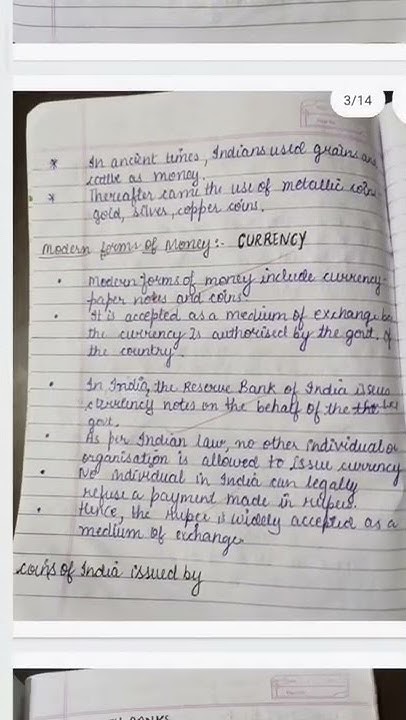Money and Credit | Class 10 | SST | Handwritten Notes | Check Full ...